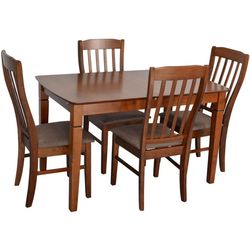 cumpără Set masă și scaune Evelin di Costacurta стол HV-27V Burnish oak + 4 стула Wenyi Burnish oak/Ekea12 Dark Brown în Chișinău 