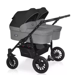 купить Детская коляска Riko Carucior pentru gemeni 2in1 Basic Saxo 04 Onyx в Кишинёве 