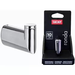 купить Вешалка для ванной Tatay 55874 Cuier pe perete Ronda 1.6x6.5x4cm aluminiu в Кишинёве 