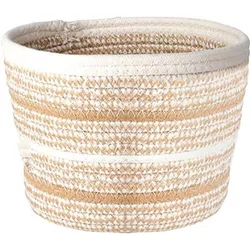 купить Короб для хранения H&S 50600.1 impletit 20x15cm, înalt, rotund, bej в Кишинёве