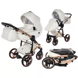 купить Детская коляска Junama Fluo Line V3 Indyvidual 16 White Rose в Кишинёве 