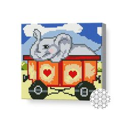 купить Картина по номерам Art Gallery BJ621 Mozaic cu diamante 20x20cm Elefantel in caruta в Кишинёве 