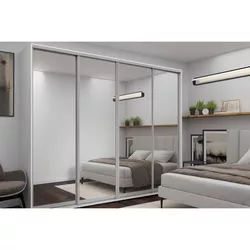 купить Шкаф Nex Home Dulap cu uși glisante 280x60x220cm, Oglinda, Alb в Кишинёве 