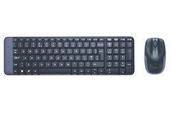 Wireless Keyboard & Mouse Logitech MK220, Compact, Quiet typing, FN key, 2xAAA/2xAA, Black