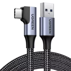купить Кабель для моб. устройства Ugreen 20299 USB to 90° Type-C 2.0 3A 36W 1M US385, Black в Кишинёве 