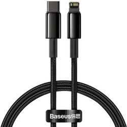 купить Кабель для моб. устройства Baseus CATLWJ-01 Type-C to Lightning Tungsten Gold Fast Charging PD 20W 1m, Black в Кишинёве 