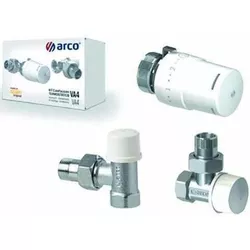 купить Запорная арматура Arco KCT01 Set robineti radiator, tur/retur, cap termostatic, Ø1/2", coltar, TEIDE в Кишинёве 