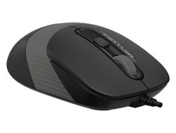 Mouse A4Tech FM10, Optical, 600-1600 dpi, 4 buttons, Ambidextrous, 4-Way Wheel, Black/Grey, USB