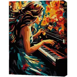 купить Картина по номерам BrushMe RMGB027FC 30x40сm (pânză neagră/fără cutie) Muzica sufletului в Кишинёве 