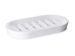 Sapuniera ovala Tatay Kristal 15X8cm alb, plastic