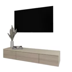 купить Тумба напольная для TV Smartex (16583) Т10 140 TV-Навесная Ivory+Stejar Deschis в Кишинёве 