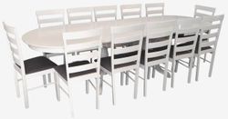 купить Комплект стол и стулья Evelin di Costacurta стол HV-33V White + 12 стульев Gloria White/NV-10WP Grey в Кишинёве 