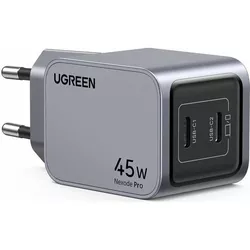 купить Зарядное устройство сетевое Ugreen 35008, Nexode GaN Pro Charger 2*Type-C 45W PD X707, Black в Кишинёве 