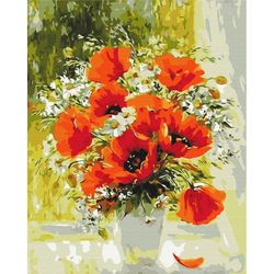 cumpără Tablou pe numere BrushMe BS51975 40*50 cm (în cutie) Buchet de câmp pictat în ulei în Chișinău 