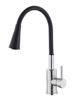 cumpără Bateria bucătărie Hydro S Aquafix 821, din inox pipă flexibilă, neagră (0400366) în Chișinău 
