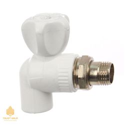 Угловой радиаторный клапан 20x1/2" П белый ППР (10)