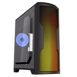 Case ATX GAMEMAX G562-RGB, w/o PSU, 1x120mm, Blue LED, 75 RGB LED Front Panel, USB3.0, Black