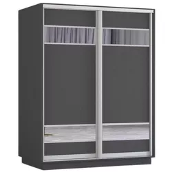 купить Шкаф Mobildor-Lux Fox uși glisante din PAL cu elemente din oglindă (170x60x200H cm) Anthracite в Кишинёве 