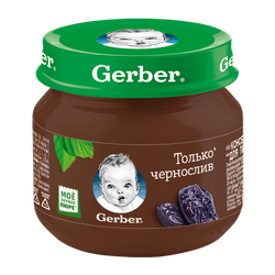 Пюре Gerber сливовое, с 4 месяцев, 80г