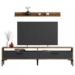 cumpără Comodă TV Trendy Istanbul, Nuc, Antracit 180x47x35cm în Chișinău 