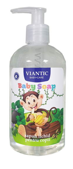 Săpun lichid antibacterian Viantic Kids Maimuță cu pompă, 350ml