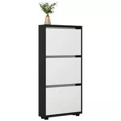 купить Полка для обуви Mobildor-Lux Leo Slim 80x16x125H cm Anthracite/White в Кишинёве 