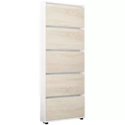 купить Полка для обуви Mobildor-Lux Leo Slim 100x16x203H cm White/Sonoma в Кишинёве 