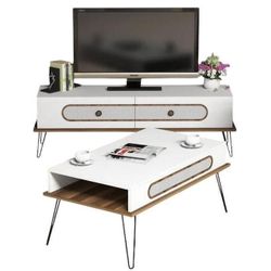 купить Стенка Trendy Ekol Белый (комплект мебели для гостиной) (GTR001263) в Кишинёве 