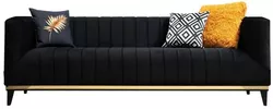 купить Диван Trendy Bellino Negru, 89x75x222cm (3 locuri) в Кишинёве 