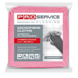Салфетки PROservice из микрофибры универсальные Standard, 3 шт, красныйе