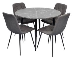 cumpără Set masă și scaune Evelin di Costacurta стол DT-402-6B + 4 стула YTC-080B Dark grey în Chișinău 