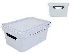 Ящик с крышкой Econova Luxe 4.6l, 27X19X12cm, светло-серый