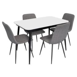 купить Комплект стол и стулья Evelin di Costacurta стол DT-531R B + 4 стула YTC-078B Bjorn-13 (Grey) в Кишинёве 