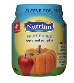 Пюре Nutrino из яблок и тыквы (4+ мес) 125 г