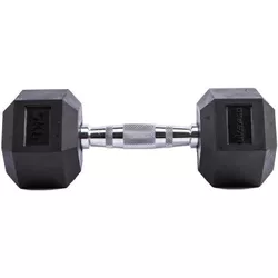 cumpără Ganteră LivePro 49878 Gantera Hex Rubber Dumbbell 2x7.5kg, LP8005/7.5/BK în Chișinău 