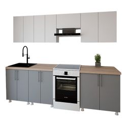 cumpără Mobilă pentru bucatarie Smartex (30026) K1 260cm Alb+Grafit în Chișinău 