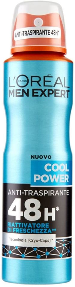 Deodorant antiperspirant 48h L'oreal Men Expert Cool Power, 150ml