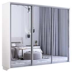 cumpără Dulap Mobildor-Lux Fox uși glisante din oglinzi (250x60x210H cm) Alb în Chișinău 