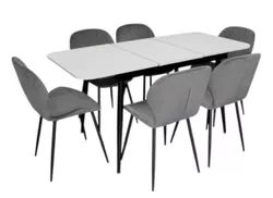 cumpără Set masă și scaune Evelin di Costacurta стол DT-531R B + 6 стульев YTC-064B Blu-14 (Dark grey) în Chișinău 