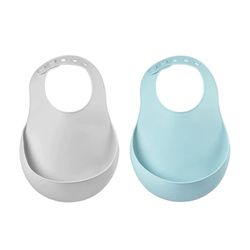 Набор силиконовых нагрудников Beaba Airy Green/Light Grey