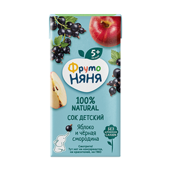 Suc FrutoNyanya din mere, coacăză neagră, 200ml