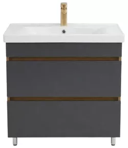 cumpără Dulap pentru lavoar Mashtab 12334 Torino (Sava) cu 2 sertare fara mâner 700x470x850 Stejar-Antracit în Chișinău 