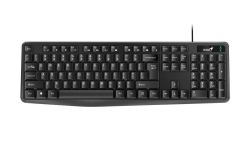 Keyboard Genius KB-117, Spill resistant, Kickstand, Fn Keys, Concave Keycap, Black USB