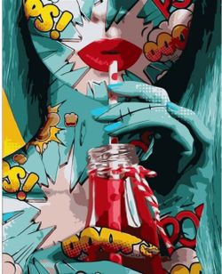 Картина для рисования по номерам 40x50 cm Поп-арт девушка 2 1433