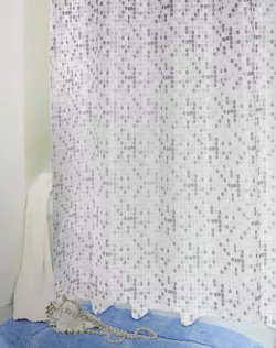 cumpără Perdea de duș Bisk 04436 PEVA MOSAIC silver 180x200 în Chișinău 