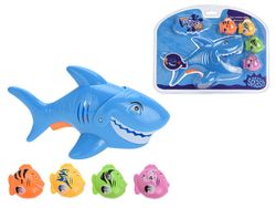 Набор игрушек для купания "Акула 18cm+4 рыбки 5cm"