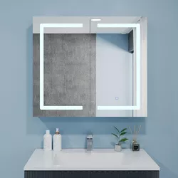 купить Зеркало для ванной Bayro Optima Pro LED подсветка 800x700 белый в Кишинёве 