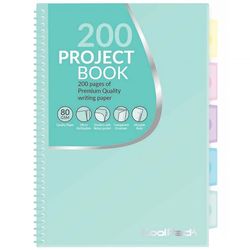 Блокнот A5 Coolpack Pastel, 200 страниц, бирюзовая спираль математика