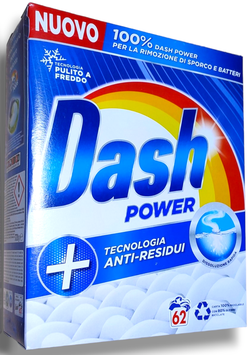 DASH POWER detergent rufe praf, 62 spălări, 3720gr