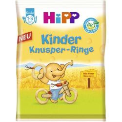 Hipp Inele Crispy cu gust fin de cascaval, 12+ luni, 25 g
